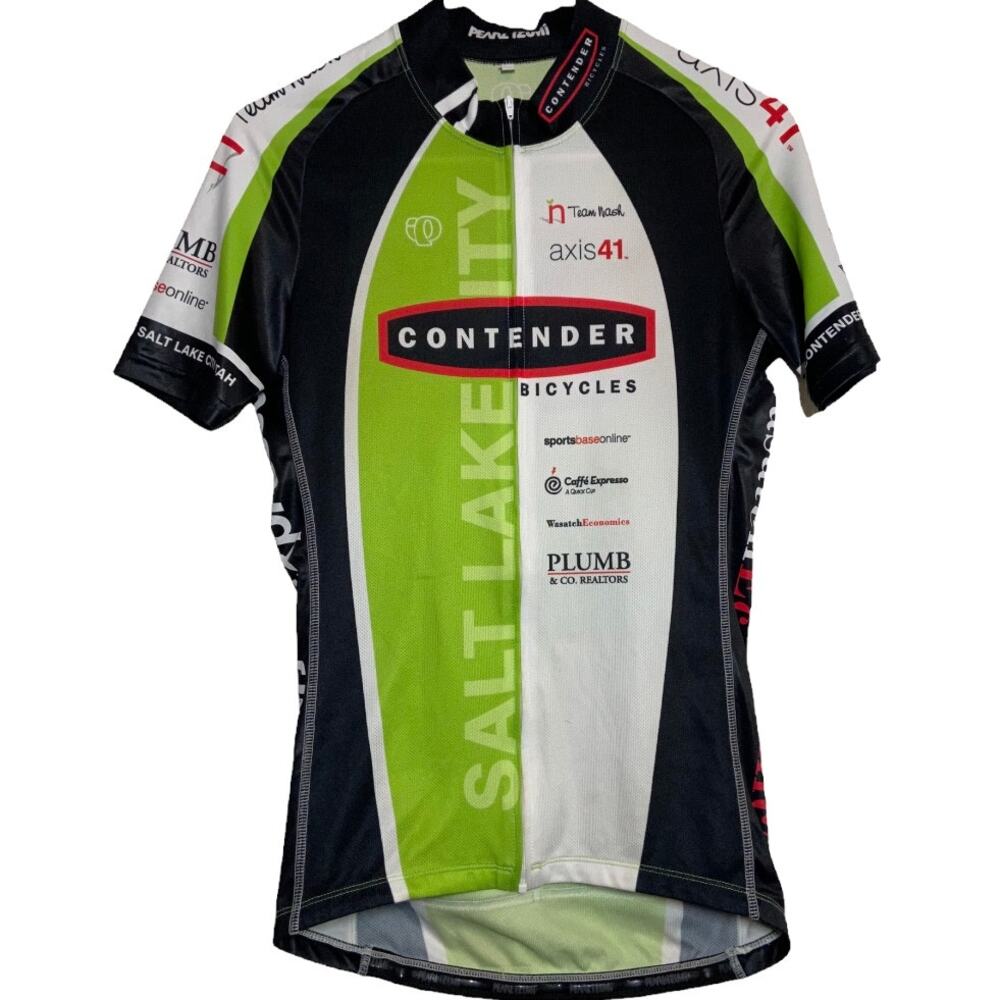 Pearl Izumi Jersey Salt Lake City Cycling Short Sleeve 1/4 Zip Green Medium
